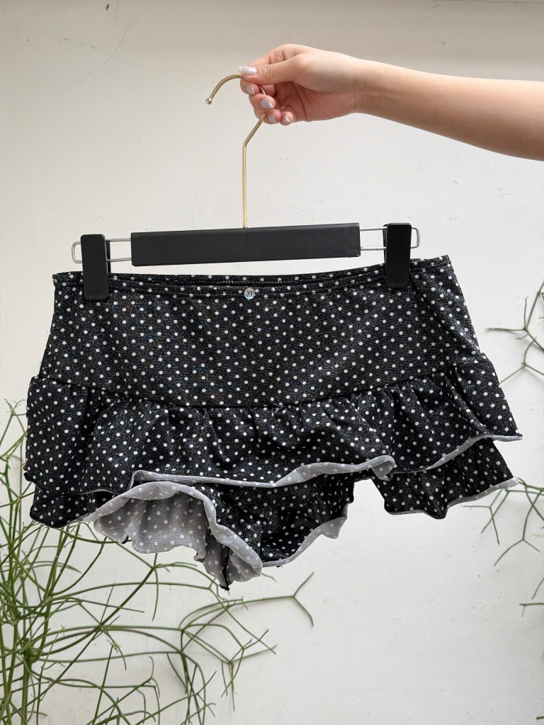 Inspirée Saigon: Black and white y2k polka dot Skorts. Sexy and Conservative. ; )